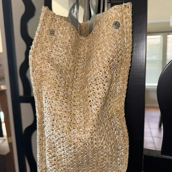 Tory Burch Metallic Ella Tote Bag - Picture 10 of 10